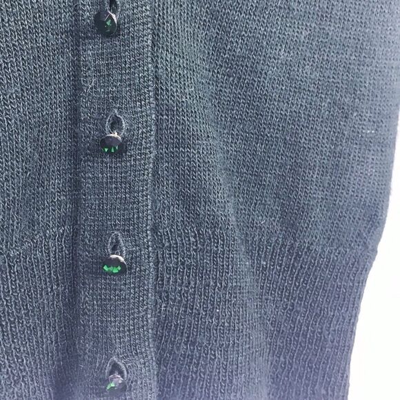 J. CREW forest green crystal button cardigan. - Picture 3 of 6